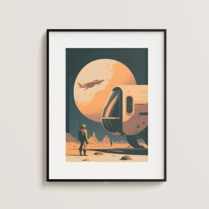 Sci Fi Poster Vintage Wall Art Office Poster Art Print Living Room Prints Gaming Room Decoration Digital Download Retro Sci Fi Austronaut