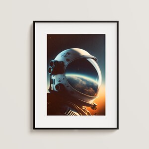 Sci Fi Poster Vintage Wall Art Office Poster Art Print Living Room Prints Gaming Room Decoration Digital Download Retro Sci Fi Austronaut