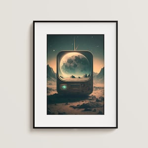 Vintage Sci Fi Poster Wall Art Office Poster Art Print Living Room Prints Gaming Room Decoration Digital Download Retro Sci Fi Wall Decor