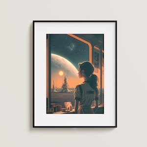 Sci Fi Poster Vintage Wall Art Office Poster Art Print Living Room Prints Gaming Room Decoration Digital Download Retro Sci Fi Wall Decor