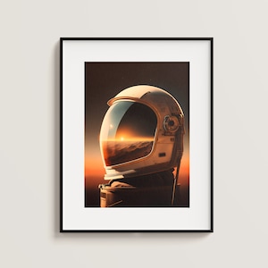 Sci Fi Poster Vintage Wall Art Office Poster Art Print Living Room Prints Gaming Room Decoration Digital Download Retro Sci Fi Austronaut