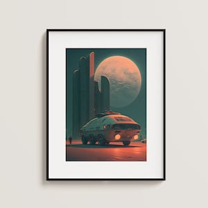 Vintage Sci Fi Poster Wall Art Office Poster Art Print Living Room Prints Gaming Room Decoration Digital Download Retro Sci Fi Wall Decor