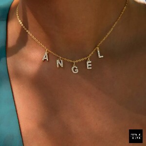 Dangle Letter Necklace, Custom Initials, Personalized Name Necklace, Personalized Gift