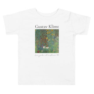 Klimt T Shirt Toddler (2T-5T), Farm Garden with Sunflowers, Kids Art T-Shirt | Gustav Klimt Shirt, Art Lover Gift, Toddler Art Tee