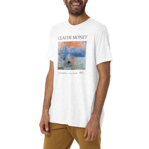 Monet T Shirt Adult Unisex, Impression, Sunrise, Premium Soft Tri-blend Tee | Claude Monet Shirt, Monet Art Tee, Art Lover Gift