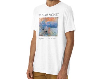 Monet T Shirt Adult Unisex, Impression, Sunrise, Premium Soft Tri-blend Tee | Claude Monet Shirt, Monet Art Tee, Art Lover Gift