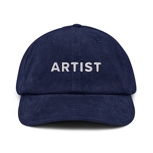 ARTIST Corduroy Hat, Embroidered Artist Baseball Hat, Multiple Colors Combos | Art Hat, Aesthetic Art Hat, Artist Gift, Art Teacher Gift