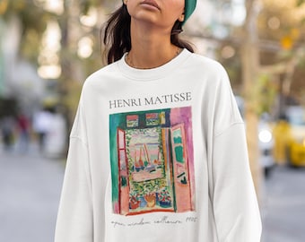 Henri Matisse Sweatshirt Adult, Open Window, Collioure, Unisex Premium Sweatshirt | Henri Matisse Sweater, Matisse Art Tee, Art Lover Gift