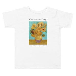 Van Gogh T Shirt Toddler (2T-5T), Vase with Twelve Sunflowers, Kids Art T-Shirt | Vincent van Gogh Shirt, Art Lover Gift, Toddler Art Tee