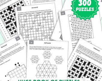 Puzzle Book: Logic Games, Word Search, Crossword, Sudoku Vol 1.0
