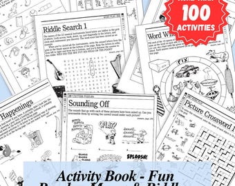 Activity Book – Fun Puzzles, Mazes & Riddles  100+ Brain Games for Adults and Teens