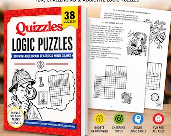 Quizzles Logic Puzzles  38 Printable Brain Teasers & Mind Games with Answers  Fun Activity Book
