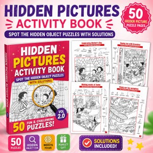 Activiteitenboek Verborgen afbeeldingen Zoek de verborgen voorwerpenpuzzels met Solutions Vol 2.0