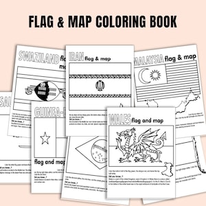 Länderflagge & Weltkarte Malbuch für Kinder - lustige Geographie Aktivität Buch, lehrreiches Reisegeschenk, Schreibtisch Dekor Lernspaß