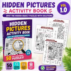 Hidden Pictures Activity Book  Spot the hidden Object Puzzles with Solutions Vol 1.0