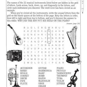 Riddle Instrument Activity Book – Fun Puzzles, Mazes & Riddles 100+ Brain Games for ...
