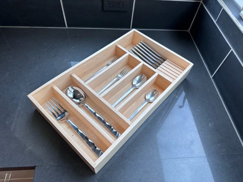 Custom Kitchen Drawer Organizer Maple Utensil Drawer Organizer Etsy