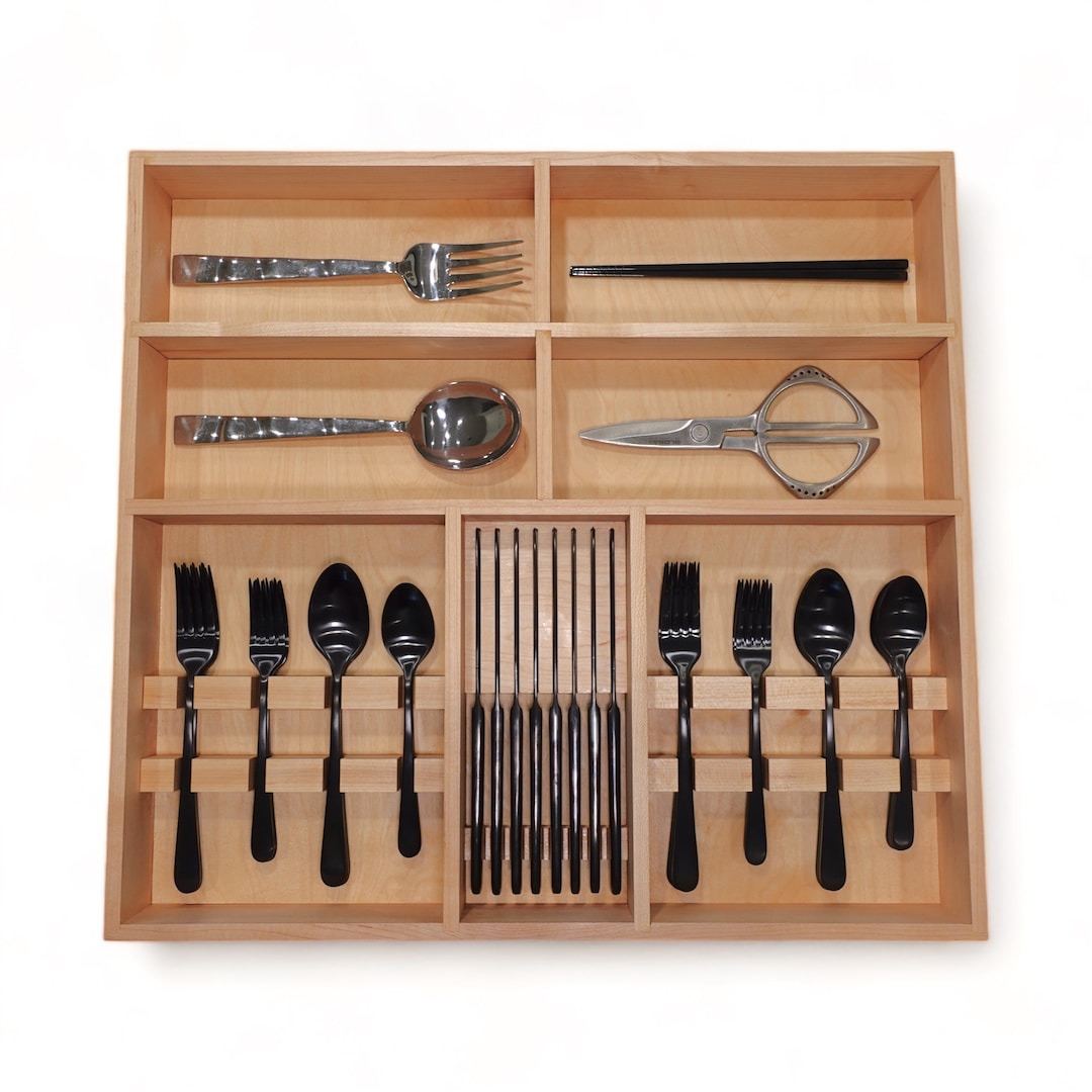 Clear Kitchen Drawer Organizer – Silverware Tray For Utensils, Sturdy & Space-Saving
