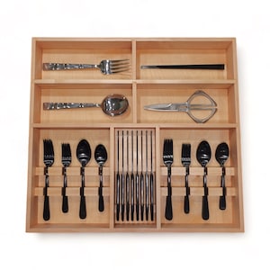 Custom Kitchen Drawer Organizer Silverware Tray Utensil Organizer for Flatware