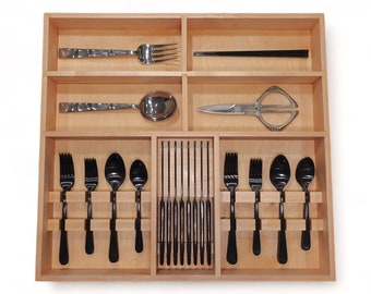 Benutzerdefinierte Küche Schublade Organizer Silber Tablett Utensil Organizer für Besteck