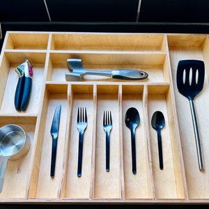 Custom Kitchen Drawer Organizer for Utensils - Organizer for Silverware - Drawer Insert for Flatware - Organizer for Drawers