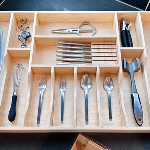 Custom Kitchen Drawer Organizer Made from Solid Maple