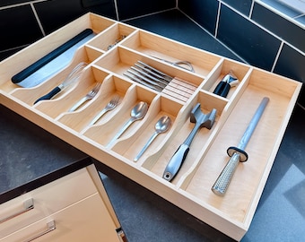Drawer Organizer for Kitchen - Made from Solid Maple