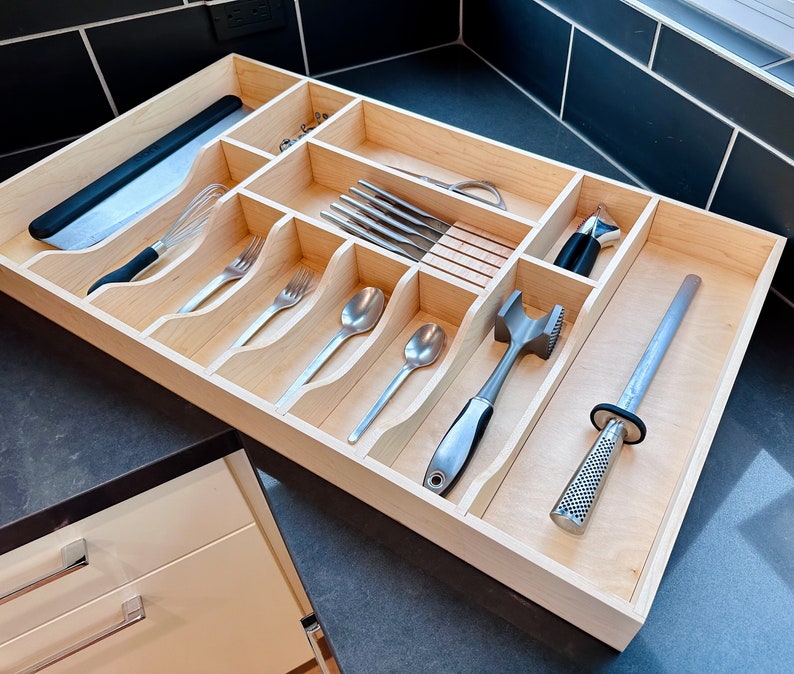 Custom Drawer Insert Made From Solid Maple - for Kitchen, Cooking ...