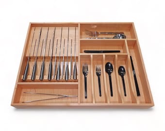 Benutzerdefinierte Schublade Organizer Messer Block Lagerung für Utensilien Silberwaren Organizer Messer Organizer für Köche Messer Housewarming Geschenk für die Küche