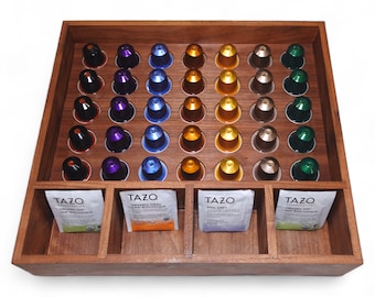 Organizador de cajones original Nespresso para cápsulas Vertuo K, organizador de tazas para cápsulas y bolsitas de té, caja organizadora para almacenamiento de bolsitas de té para cápsulas de café