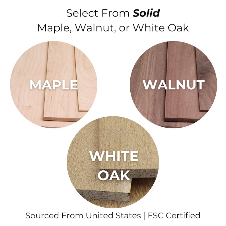 a white oak, maple, walnut or white oak