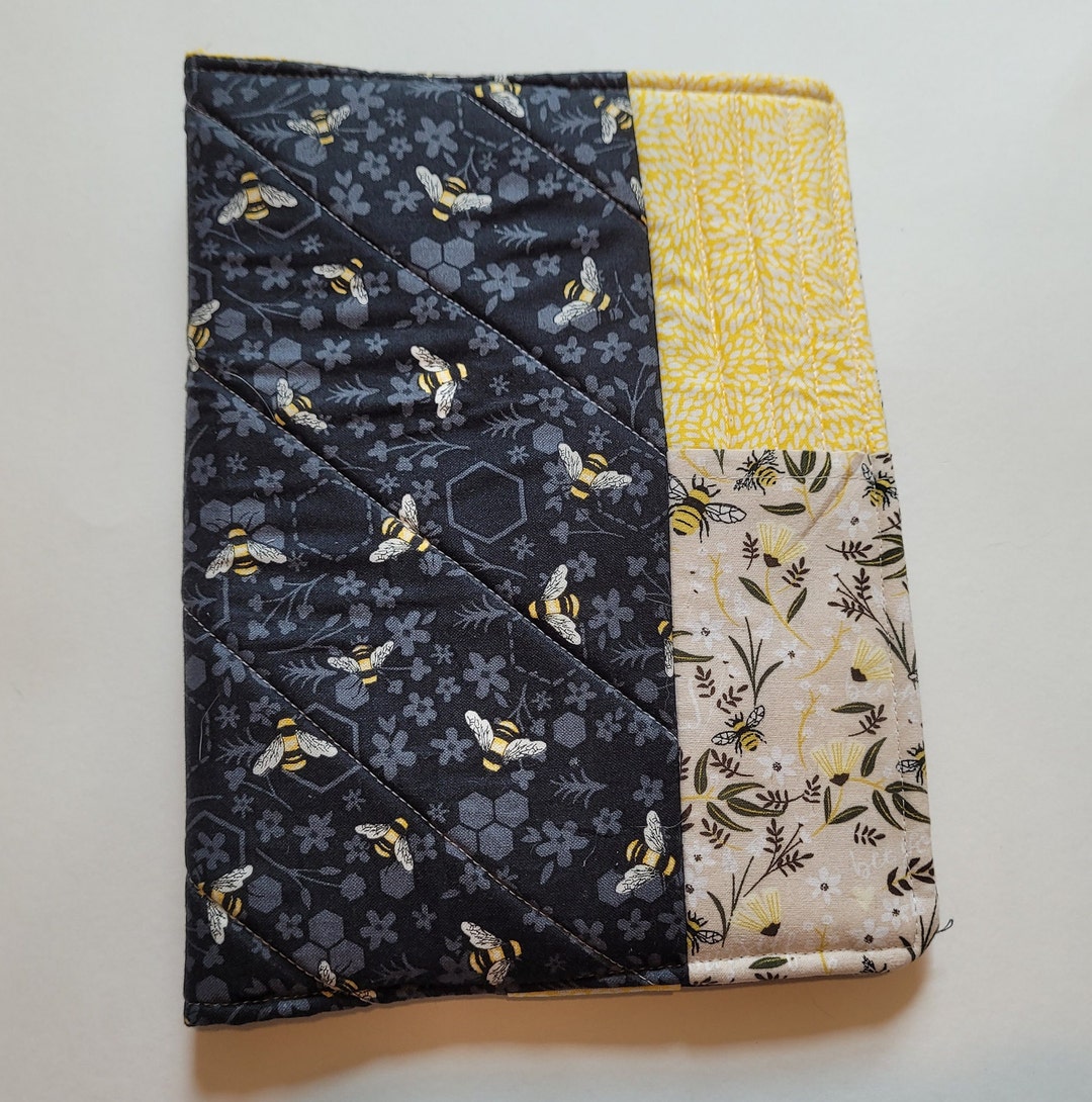 Quilted Notebook Cover Bee Theme Cloth Notebook Cover Etsy