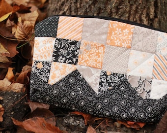 Handmade Quilted Cotton Toiletry Bag, Patchwork Cosmetic Travel Bag