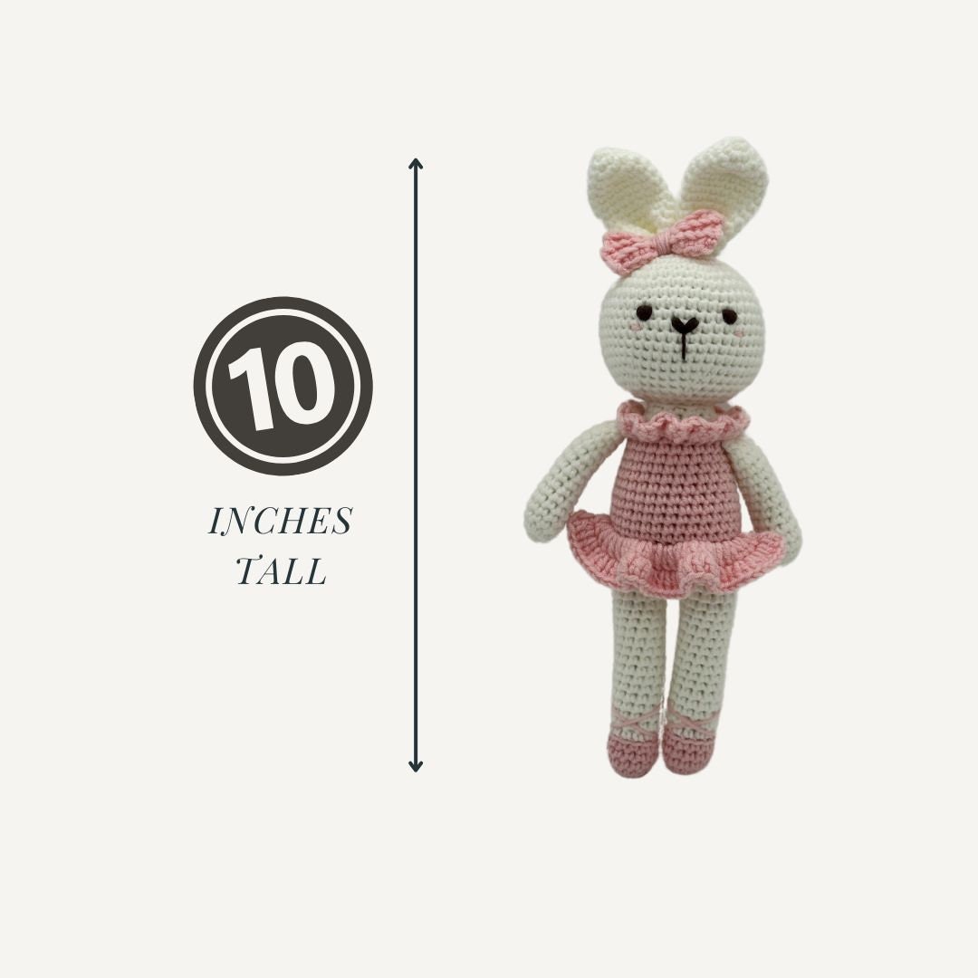 Handmade Crochet Newborn Ballerina Bunny Gift Set (3pc) – Baby Shower Gift
