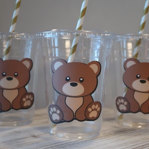 Bear-Shaped Cups with Straws (Per Dozen)