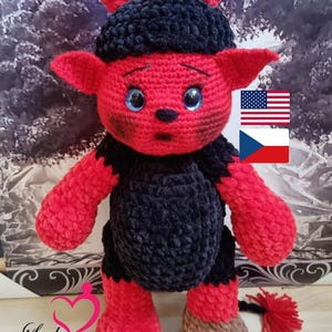 Amigurumi Crochet Little Devil Pattern (PDF) English, Czech