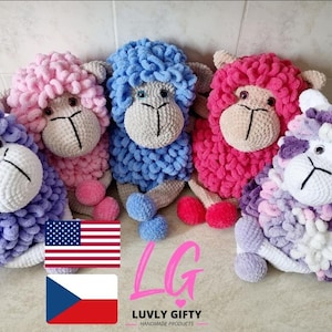 Patron Amigurumi au crochet, jouet mouton gonflé, PDF, ANGLAIS et TCHÈQUE, tutoriel, modèle