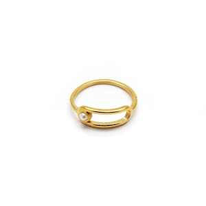 18K Plated Pearl Ring | Tarnish Free, Waterproof, Hypoallergenic