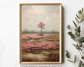 Vintage Landscape Painting: Rustic Spring Wall Art (Digital Download)
