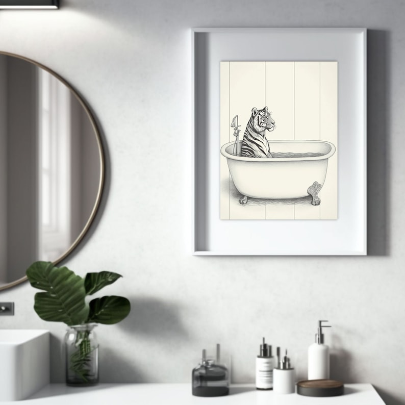 Whimsical Creatures Printable Bathroom Wall Art Set Vibrant Etsy