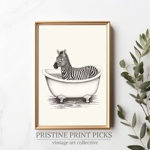 Vintage Bathroom Art Print, Bathtub art print, Bathroom Wall Decor, Bathroom Artwork, Bathtub Art Print