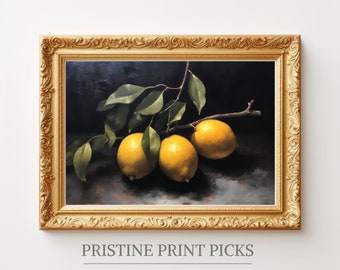 Impresión botánica de rama de limón: Pintura de acuarela de cítricos (descarga digital)