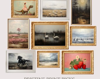 Conjunto de arte mural vintage: impresiones de paisajes costeros melancólicos (descarga digital)