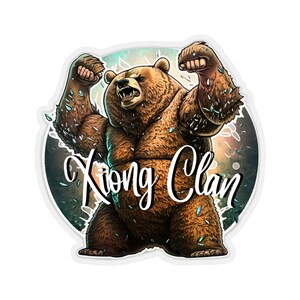 Adesivos de urso do clã Xiong, clã hmoob, clã xyoob, adesivos hmong, adesivos xyoob
