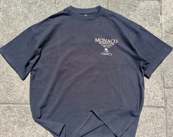 Camiseta Monaco extragrande de tejido grueso con hombros caídos en color negro. Disponible en todas las tallas.