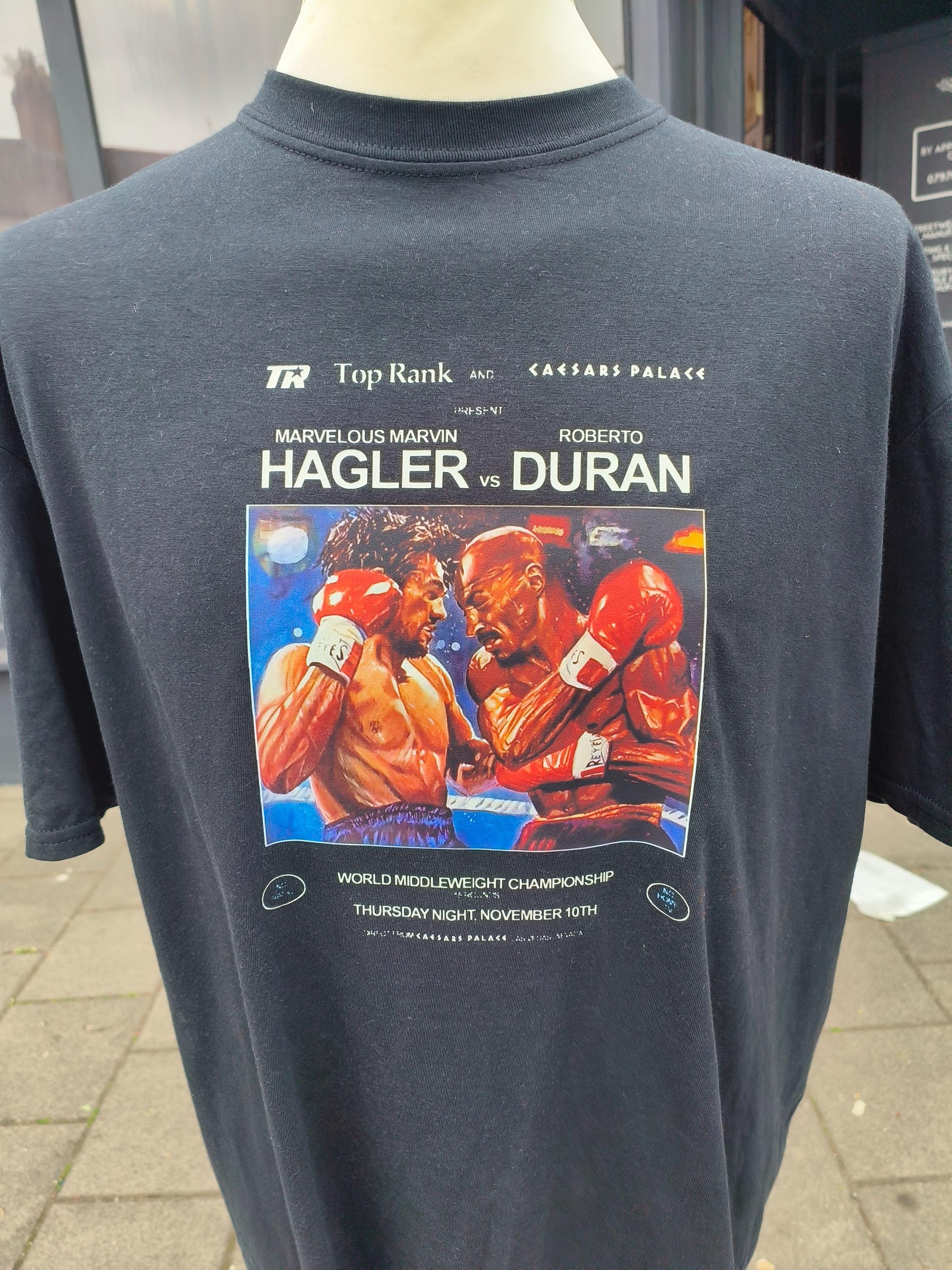 Vintage Inspired Marvin Hagler Roberto Duran Tee. Iconic Boxing