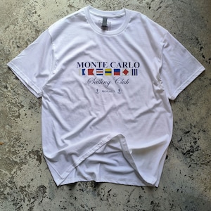 モンテカルロ セーリング グラフィック T シャツ (白)。全サイズご用意しております。