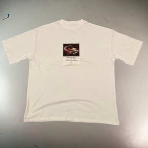 Retro luxury car Ad T-shirt. Vintage style oversized drop-shoulder T-shirt in white. All sizes available