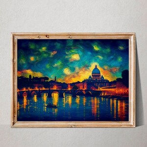 Printable Rome Landscape Oil Painting, Vintage Landscape Art Print, Art Digital Download