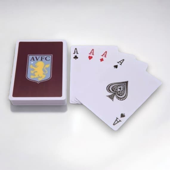 Aston Villa Playing Cards Gift Toys Games Poker Classic Family Deck Sports AVFC FC Soccer Football Kids Fan Birthday Christmas Present Idea